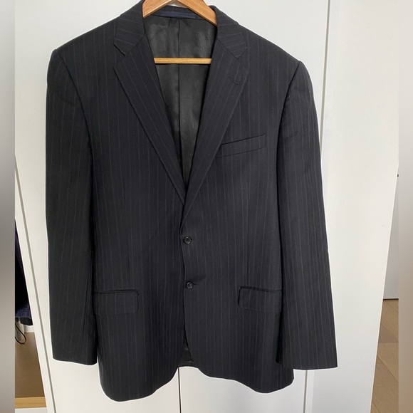 BURBERRY Men's Lightweight Dark Blue with Ultra-Fine Pinstripe Blazer Size 42L - Picture 6 of 7